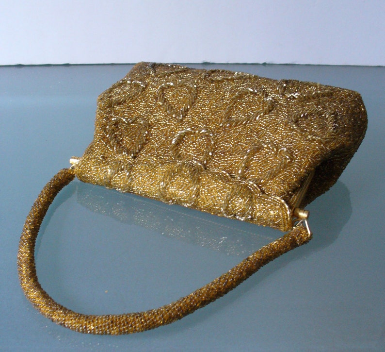 Vintage Gold Beaded Evening Bag | Etsy