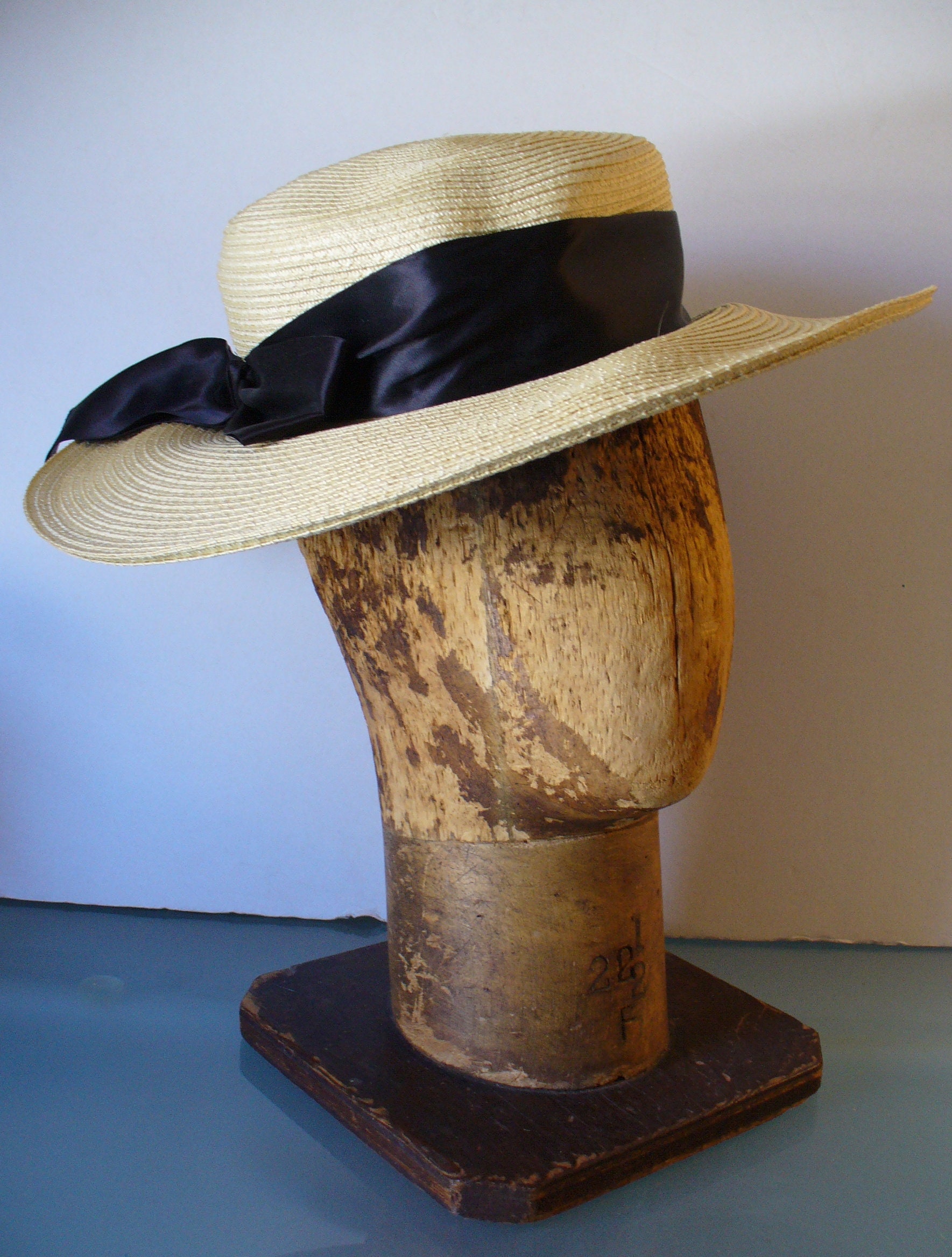 Vintage Wide Brim Miss Berger Buffalo Straw Hat