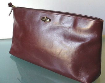 Vintage Banner House Oxblood Clutch Bag
