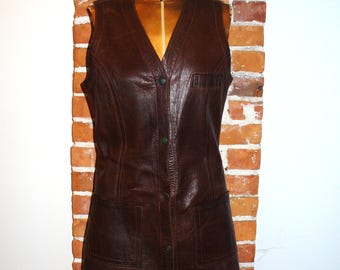 Vintage Suedecraft Made in England Leather Mini Dress