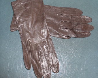 Vintage Caresskin By Superb Brown Kid Gloves Size 6