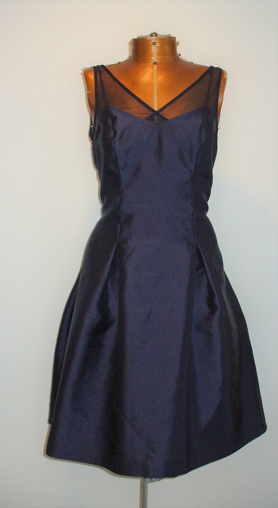 Vintage Ralph Lauren Evening Navy Blue Dress Size 