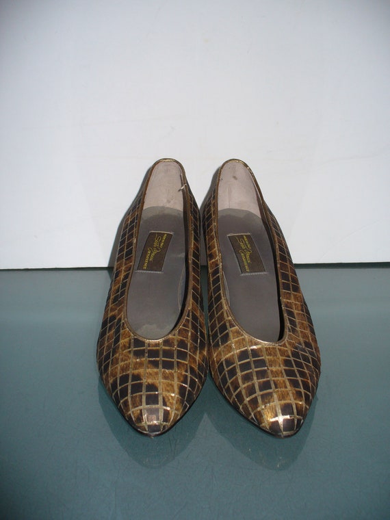 Vintage Sesto Meucci Gold Metallic Leather Pumps … - image 6