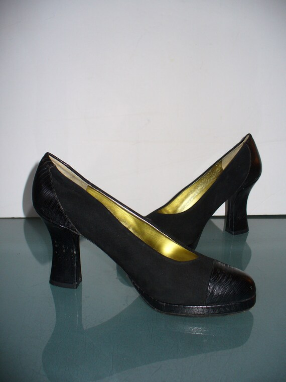 Sesto Meucci Black Captoe Leather Pumps Size 5.5 … - image 5