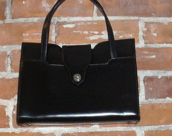 Vintage Dofan Licorice Black  Handbag Made in France