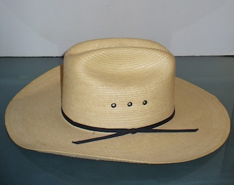 Vintage Larry Mayhan's Made in Texas Straw Hat Size 7
