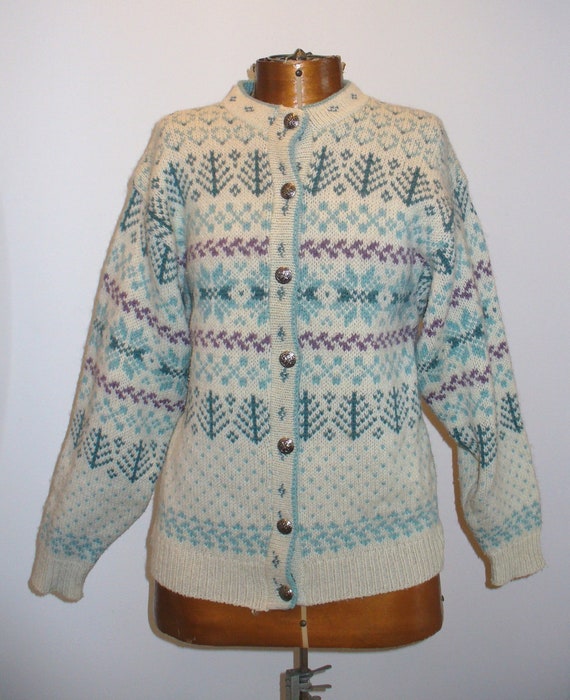 Vintage LL Bean Scandinavian Cardigan Sweater Siz… - image 4