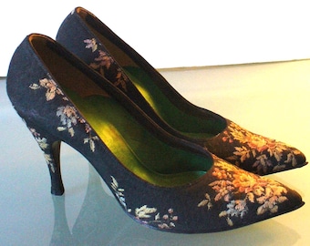 Vintage Brocade Stiletto Heels
