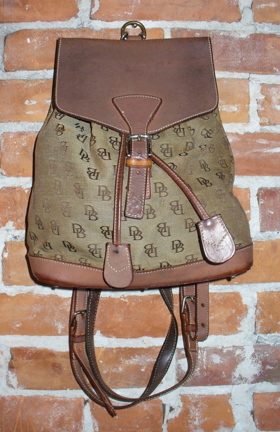 Dooney & Bourke Canvas and Leather Back Pack - Etsy