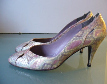 Vintage Stuart Weitzman For Mr. Seymour Reptile Stiletto Heels Size 7US