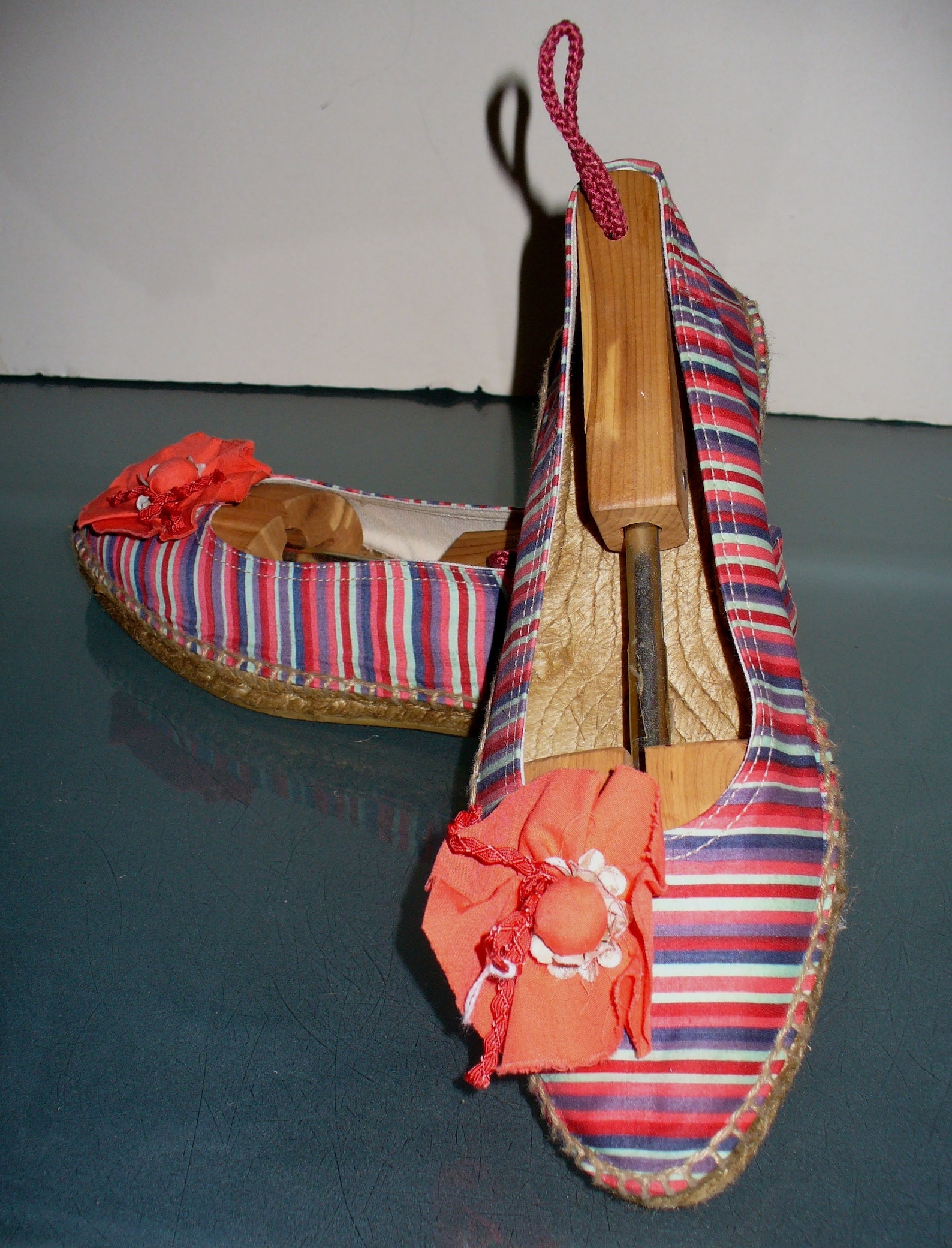 striped ballet flat espadrilles made in spain size 39 eu