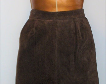 Vintage Cavallina Brown Suede Skirt Size 9/10