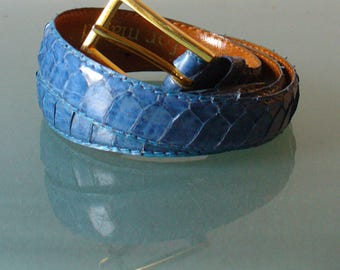 Vintage Jana For Magid Periwinkle Snakeskin Belt Size M