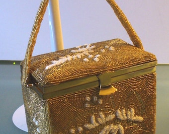 Vintage Beaded Box Purse Made in Tokyo Japan