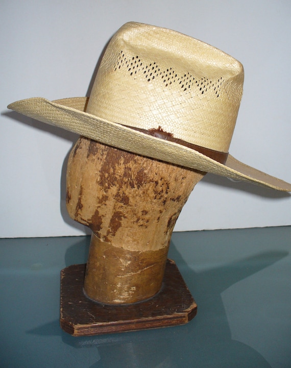 Vintage Pardners Straw Hat Size 7 - image 2