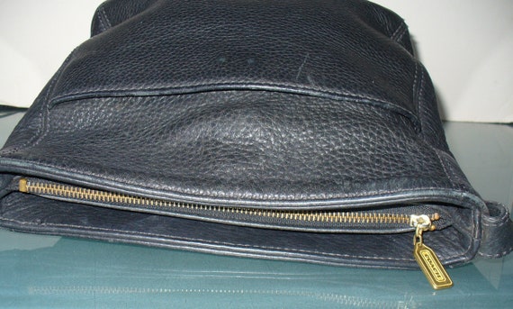 Vintage Coach Navy Blue Pebbled Leather Sonoma Sh… - image 9