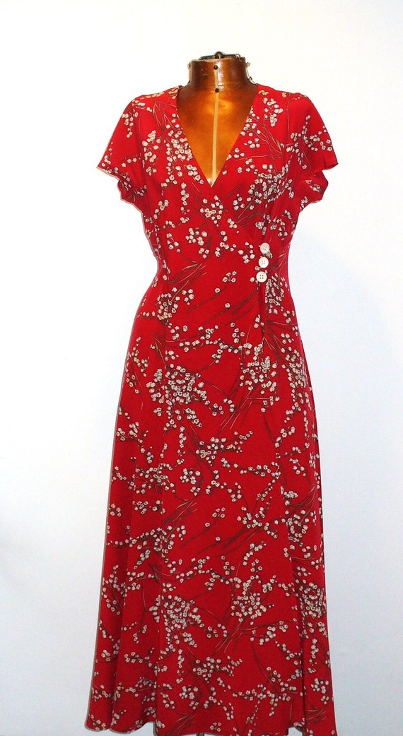 Vintage J. Peterman Silk Wrap  Dress Size 4