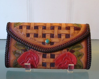 Vintage  Tooled Leather Wallet