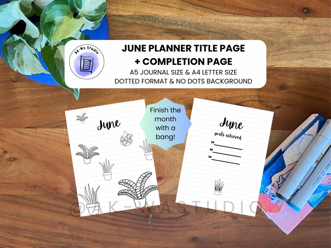 June Journal Lettering June Journal Bundle | Printable A5 A4 Digital Pages | Color-your-own ...
