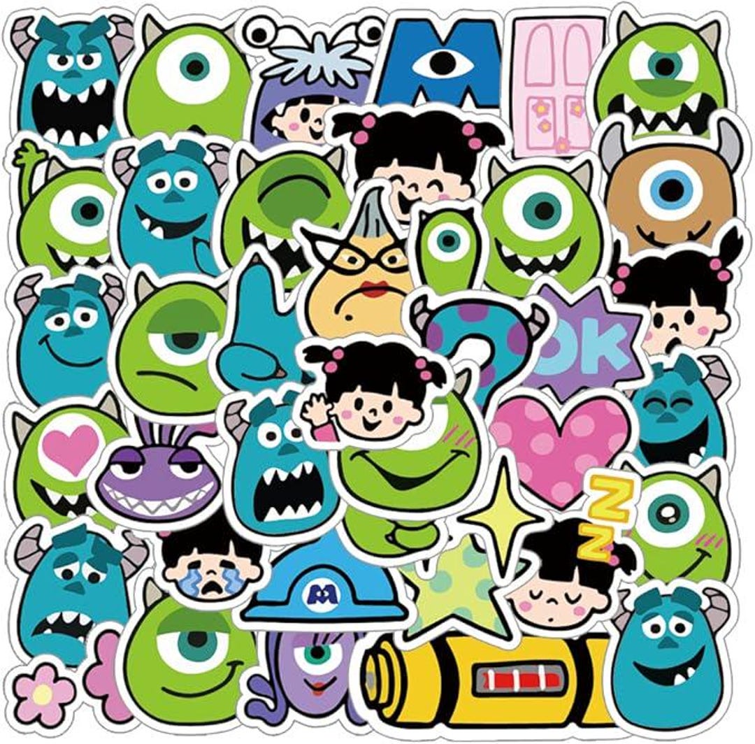 40pcs Monsters Stickers Sheet -cartoon Vinyl Waterproof Decals for ...