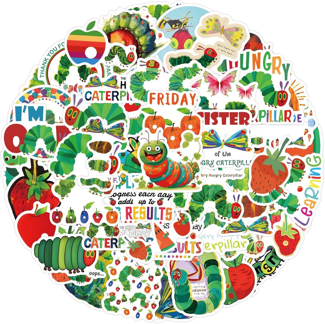 110pcs the Very Hungry Caterpillar Stickers -cartoon Vinyl Decals for ...