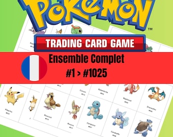 Espaces réservés pour classeur Pokédex complets (001-1025) - Version française (PDF numérique)