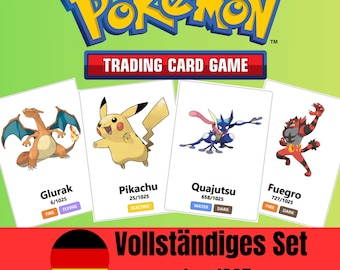 Vollständiges Platzhalter-Set für den Nationalen Pokédex (001–1025) (PDF-Download)