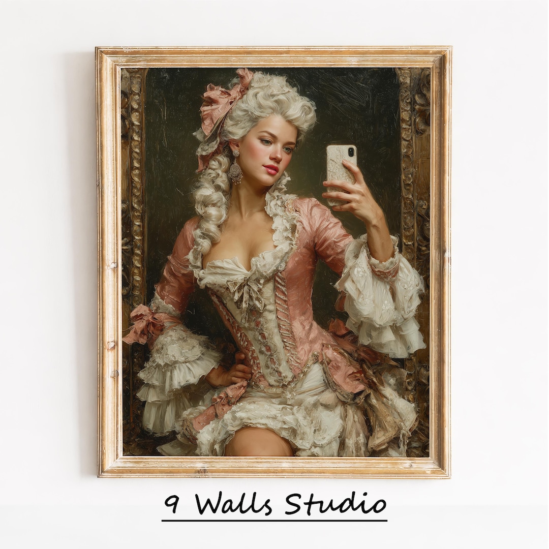 Pop Rococo Rococo Pop Portrait – Aristocrat With Smartphone, Baroque Style ...