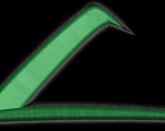 Czapka z daszkiem 3D z literą L – haft 4 cale, zielono-czarna, streetwearowa