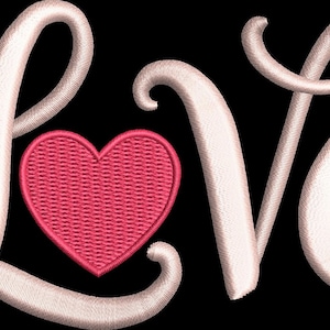 Diseño de bordado de corazón con escritura – Puntada satinada, San Valentín, descarga instantánea, lado izquierdo del pecho