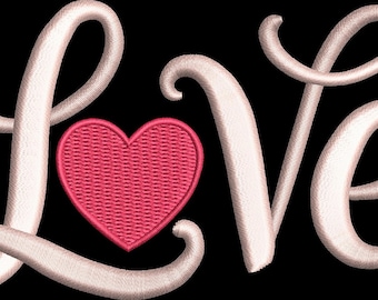 Wzór haftu „Love Heart” – haft satynowy Valentine – natychmiastowe pobranie na lewą stronę klatki piersiowej