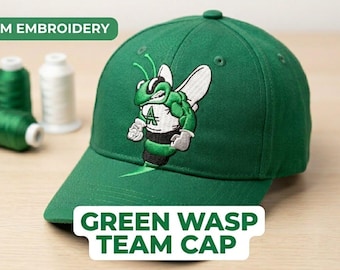 Czapka drużyny Green Wasp | Wzór haftu maskotki (pobranie cyfrowe)