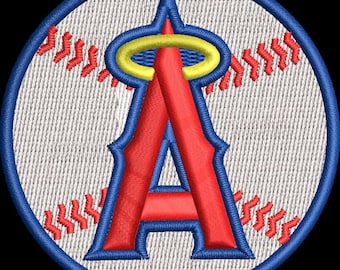 Wzór haftu 3D „Angels Baseball” – Los Angeles, Halo A (natychmiastowe pobranie)