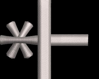Wzór haftu 3D z literą F, monogram uniwersytecki z gwiazdką (pobranie cyfrowe)