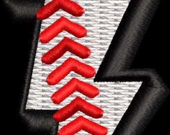 Przyciągający wzrok: Strike Zone Lightning Bolt – haft 3D z motywem baseballu puchowego