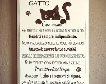 Targa "Lezioni di vita dal tuo Gatto"