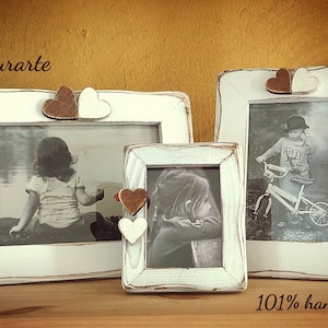 Set di tre cornici con cuori