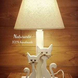 Lampada da tavolo con sagoma gatti