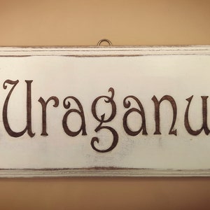 Targa in legno sbiancato personalizzabile