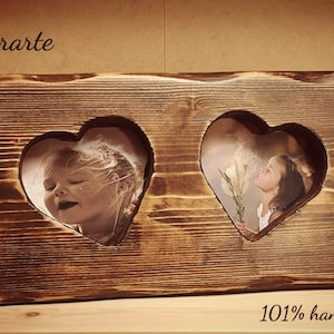 Kroonlijst in legno massello con sagome cuore