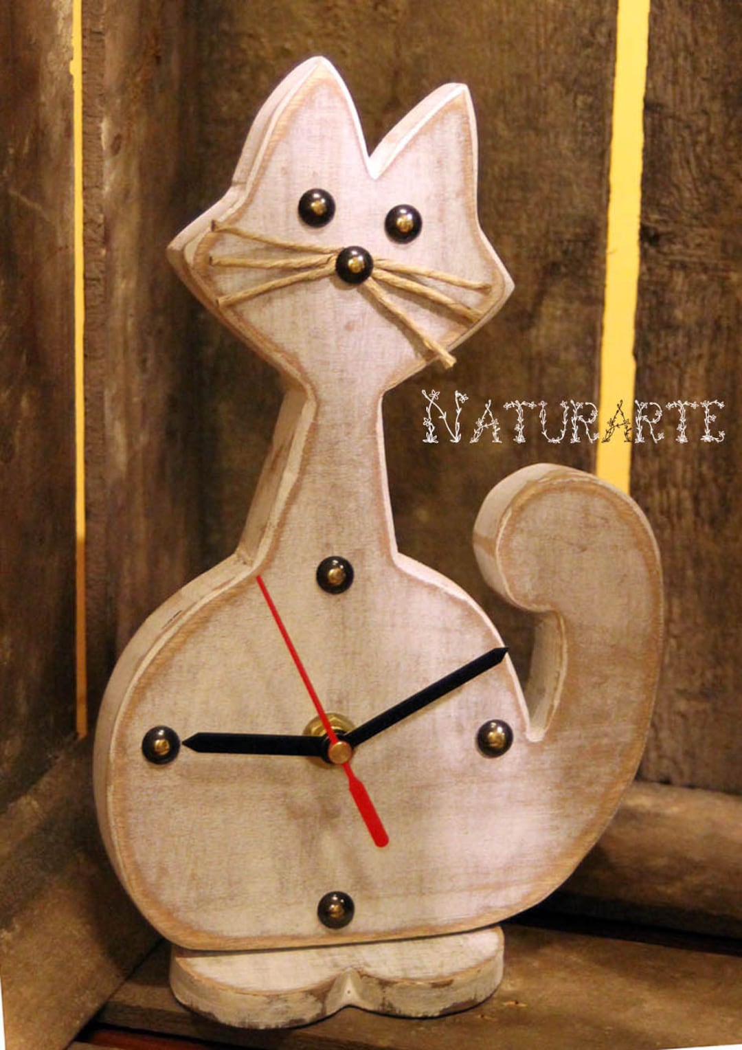 Taport Orologio al quarzo in pelle blu per gattini fan E2
