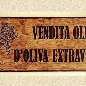 Insegna in legno rettangolare allungata