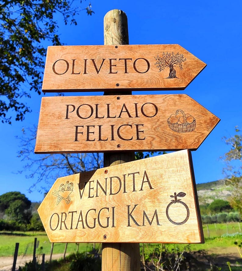 Cartello-freccia in legno color noce image 4