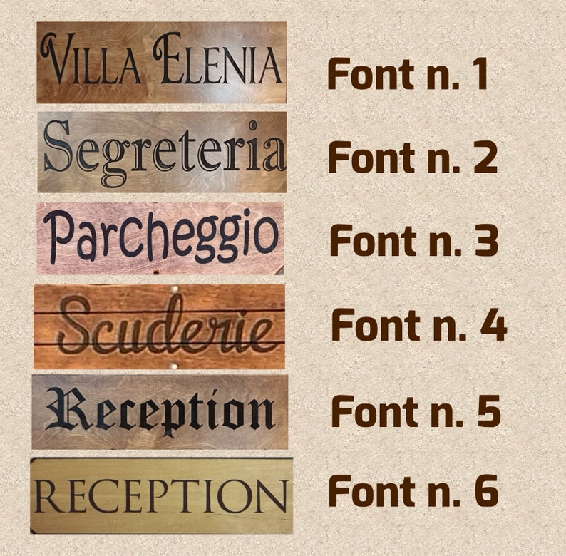 Cartello-freccia in legno color noce image 8