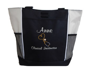 Tote Bag Personalized Clinical Instructor Nurse Student RN BSN Rt Cna Care Cardiac er Department Medic Paramedic Emt Nursing