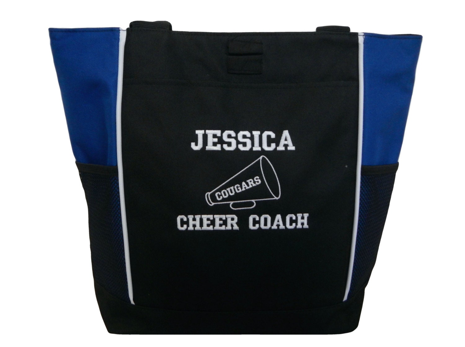 Tote Bag Personalized Cheer Cheerleader Poms Coach Team Mom Etsy
