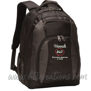 Mochila Personalizada Habla Burbuja Habla Patólogo del Lenguaje SLP Todos Merecen una Voz Autismo Monogramado Bolsa Bordada