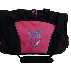 Duffel Bag Personalized Gymnast Mens Boys Rings Gymnastics Dance Floor Exercise Sports Luggage Monogrammed Coach Gift Duffle Monogram Tropical Hot Pink