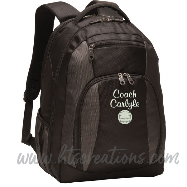 Backpack Personalized Volleyball Coach Team Mom Sports Monogrammed Embroidered Bag