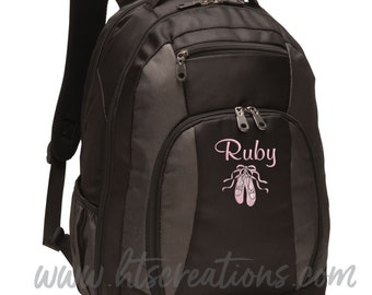 Backpack Personalized Ballet Shoes Ballerina Dance Tap Nutcracker Modern Sports Monogrammed Embroidered Bag